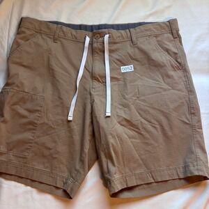 Dockers Mens 42 Ultimate Ripstop Shorts Khaki Tan Drawstring Utility Pockets